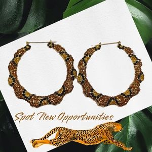 Embellished rhinestone hoop earrings